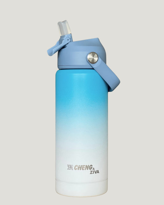 Termo Azul y Blanco (535 ML)